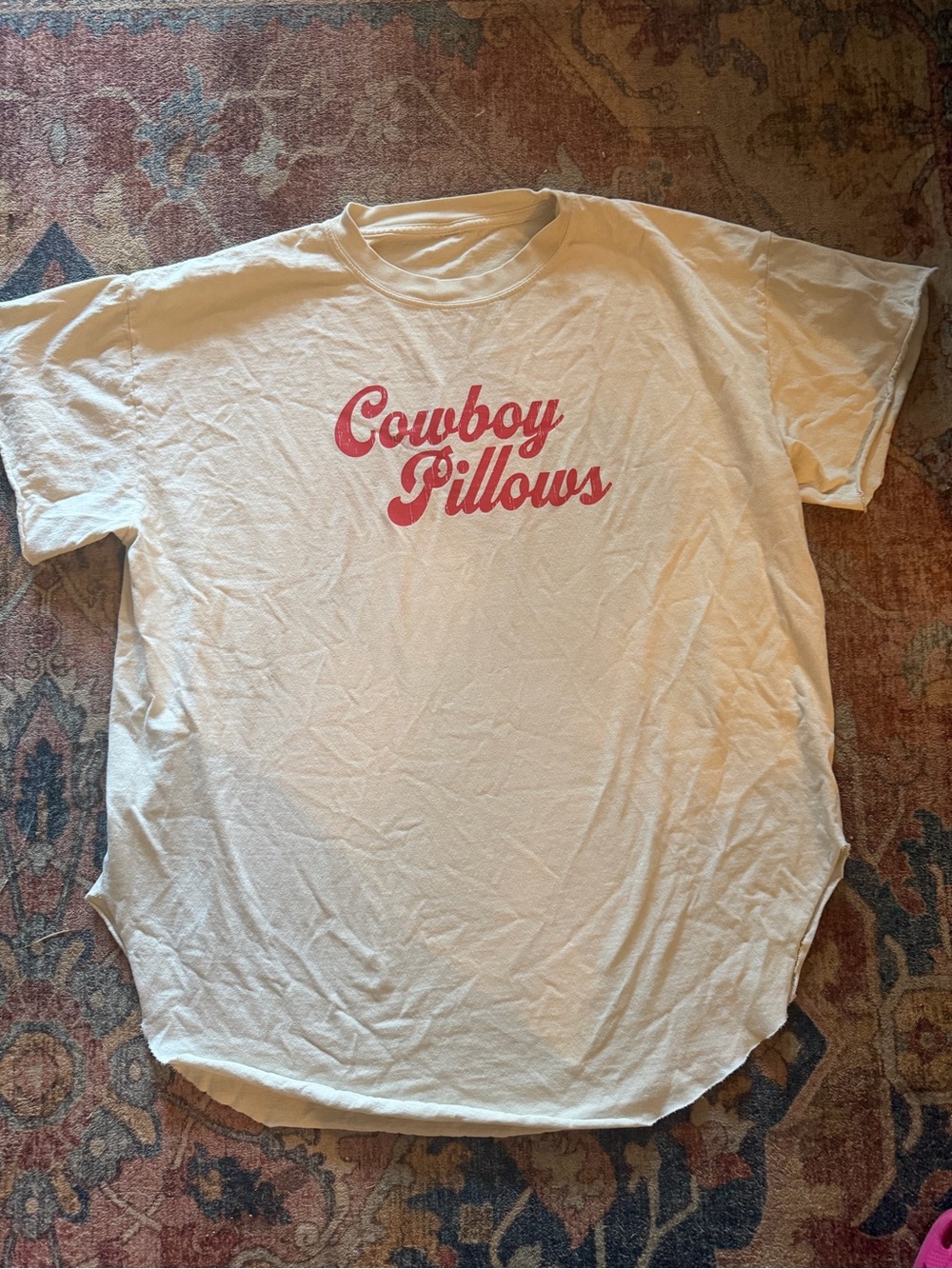 Cowboy Pillows Cream Graphic Tunic Tee